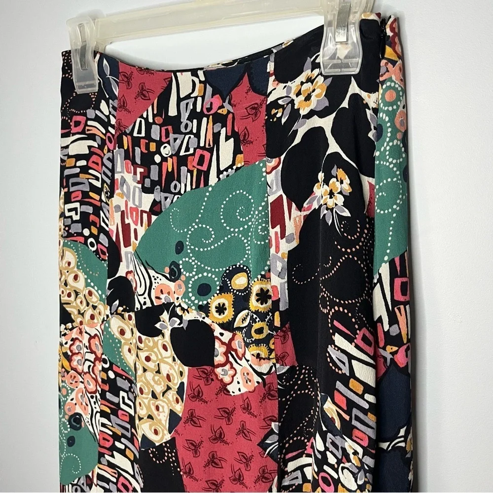 Anthropologie X Kachel Hallie Abstract Floral Midi Skirt Size 4